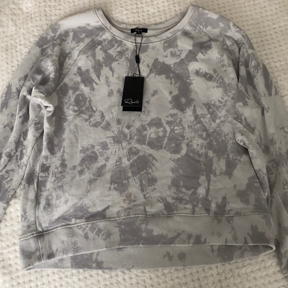 NWT Rails Sweatshirt. Grey tie dye. Size M